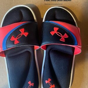 Under Armour Kids Slide Sandals - Black and Red